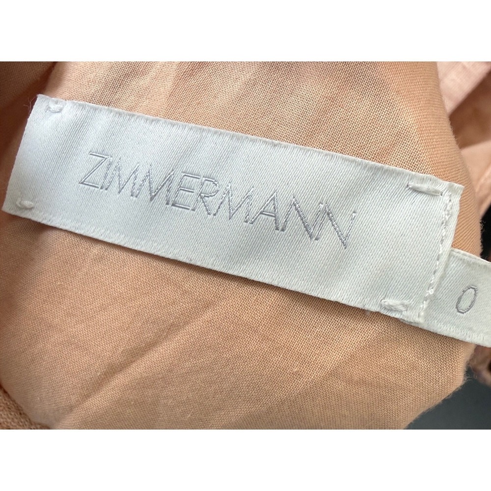 Zimmermann Rosa Cut Out Mini Dress AU 0 US XS Floral Linen Euro Resort Summer - Picture 4 of 11